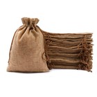 Wholsale  Burlap Gift Bags Drawstring Wedding Favors Hessian Jute Jewelry Pouch