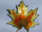 Stunning  Hroar Prydz Norway Sterling Enamel Mapple Leaf Brooch 