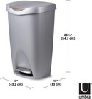 Umbra Brim Large Kitchen Trash Can With Stainless Steel Foot Pedal     Stylish And