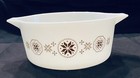 Vintage Pyrex Casserole 8-cup Brown Design Pattern 9  Diameter X 4  Deep Ec