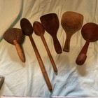 Lot Of Antigue Primitive Wooden Kitchen Tools  Spoons And Paddles
