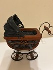 Antique Wicker Baby Doll Pram Carriage Buggy Stroller Home Decor