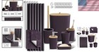 Elegant 22pc Purple Bathroom Decor Set - Plush Rugs  Shower Curtain  Organizers