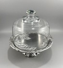 Arthur Court Aluminum Grape Pedestal Footed Plate W  Glass Dome Cover