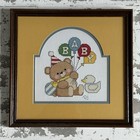 Hand Stitched  Counted Cross Stitch With Custom Frame 12   x 13    For Nursery
