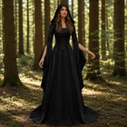 Womens Medieval Hooded Dress Renaissance Costume Gown Viking Larp Reenactment