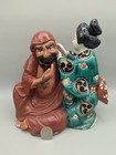 Japanese Kutani Porcelain Figure Of Bodhidharma From Arita With Female