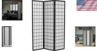 Classic 6ft Black Shoji Screen With 3 Panels - Ideal Room Divider For Privacy