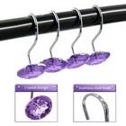 Diamond Shower Curtain Hooks With Rhinestones  Set Of 12  Purple Bling