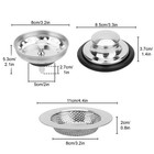 3pcs Kitchen Sink Drain Strainer   Stopper Set Food Catcher For Garbage Disposal