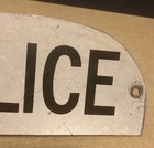 Vintage Police Motorcycle Fender Sign 8 5 8  Long