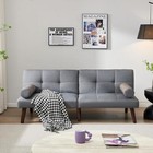 Futon Sofa Bed Unpholstered Fabric Sleeper Couch Convertible Foldable Loveseat