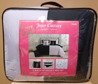 Juicy Couture Reversible Lavender black Twin 6pc Comforter Set W monogram Sheets