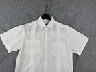 Mojito Guayabera Mexican Wedding Shirt Mens S White Cuban Short Sleeve 4-pockets