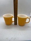 Vintage Corning Milk Glass Mug Set Of Two Orange