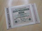 10 Billion Reichsmark Reichsbanknote Berlin German Empire 1923 Paper Money