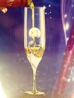  2  Wedding Toasting Flutes  hearts silver Champagne Glasses Crystal Jewels new