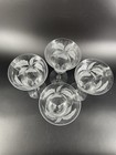 Frank Oda Etched Hawaiian Stem Glasses Goblets Orchid Flowers Set 4