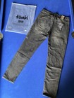 Ksubi Gray Skinny Cotton Denim Jeans Distressed Patch 5-pocket Design Men