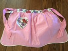 Vintage Reversible Half Apron Pink Handmade Heart Pocket Cottagecore