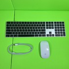 Apple Magic Wireless Keyboard A1843 Silver   Magic Mouse A1657 -same Day Ship