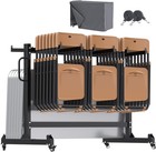 Folding Chair Rack  Heavy Duty Chair Cart With Swivel Wheels  Holder And Cover