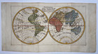 World Map 1749 Robert De Vaugondy Antique Engraved Map Italian Edition