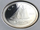 2003 Proof Canada 10 Cents Dime Uncirculated Canadian Sterling Silver Coin N670