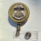 Cbp Border Patrol Agent Id Holder Dark Bronzetone All Metal Retractable Reel 
