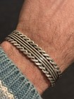 Vintage Native American Navajo Indian Sterling Silver Bracelet Cuff  Tahe  6 7 8