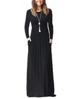  Women s Long Sleeve Dress Loose Plain Long Casual Maxi 3x-large Plus Black