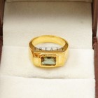 Alexandrite Octagon Gemstone With 14k Yellow Gold Men Ring  b825