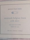 New Pottery Barn Kids Baby Montauk Belgian Linen Crib Skirt Pink Gray White  78