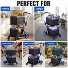 110lbs Utility Shopping Cart Foldable Jumbo Basket Grocery Laundry W  Wheels