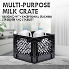 Heavy-duty Square Milk Crate Black