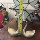 Brass Swan Figurine Figure Decor Not A Matching Pair Vintage Lot Of 2 Swans