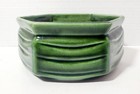 Vintage Mcm Floraline Decorative Usa Pottery Green Planter  420 Hexagon