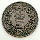 1861 Nova Scotia 1 Cent Km 8 Bronze Canadian Province Queen Victoria Scarce