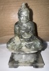 6   Old Chinese Green Jade Carving Buddhism Sakyamuni Amitabha Buddha Statue