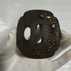 Antique Japanese Iron Tsuba     Shell Motif Design