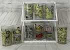Vintage Mid-century Souvenir Frosted Glass State Tumblers Set Of 9