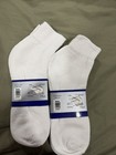 First Quality Men   s Athletic Ankle Socks  Cotton  Solid White  3 Pair  9-11