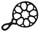 Black Cast Iron Trivet  Round  With 3 Legs   8    X 5          A10