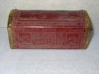 Vintage Disney 1930 s Mickey   Minnie Red Leather Chest Bank By Zell No Key