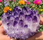 300g  Rare Light Purple Phantom Amethyst Cluster Crystal Geode Specimen Decor