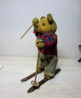 Vintage Collectible Toy Rare Wind-up Bear On Skis  89 