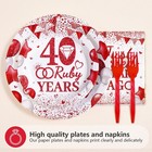Greencian 96pcs 40th Wedding Anniversary Party Decorations Men Women  Serves 24