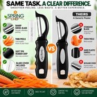 Spring Chef Swivel Vegetable Peeler With Soft Grip Handle  Set Of 2  Black