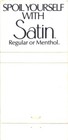 Satin Spoil Yourself With Satin Regular Of Menthol Vintage Matchbook Cover