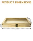 Novel Box Large Glass Top Metal Clasp Jewelry Display Case - Natural Wood